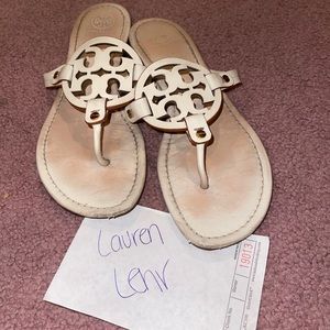 Tory Burch White Miller Sandals